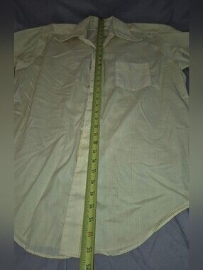 Vintage Mens Yellow Button Down Short Sleeve
